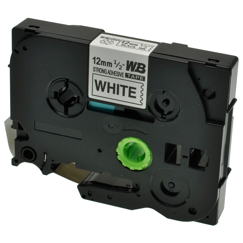 Compatible+Brother+TZES231+Black+on+White+Label+Tape+12mm+8m+Strong+Adhesive